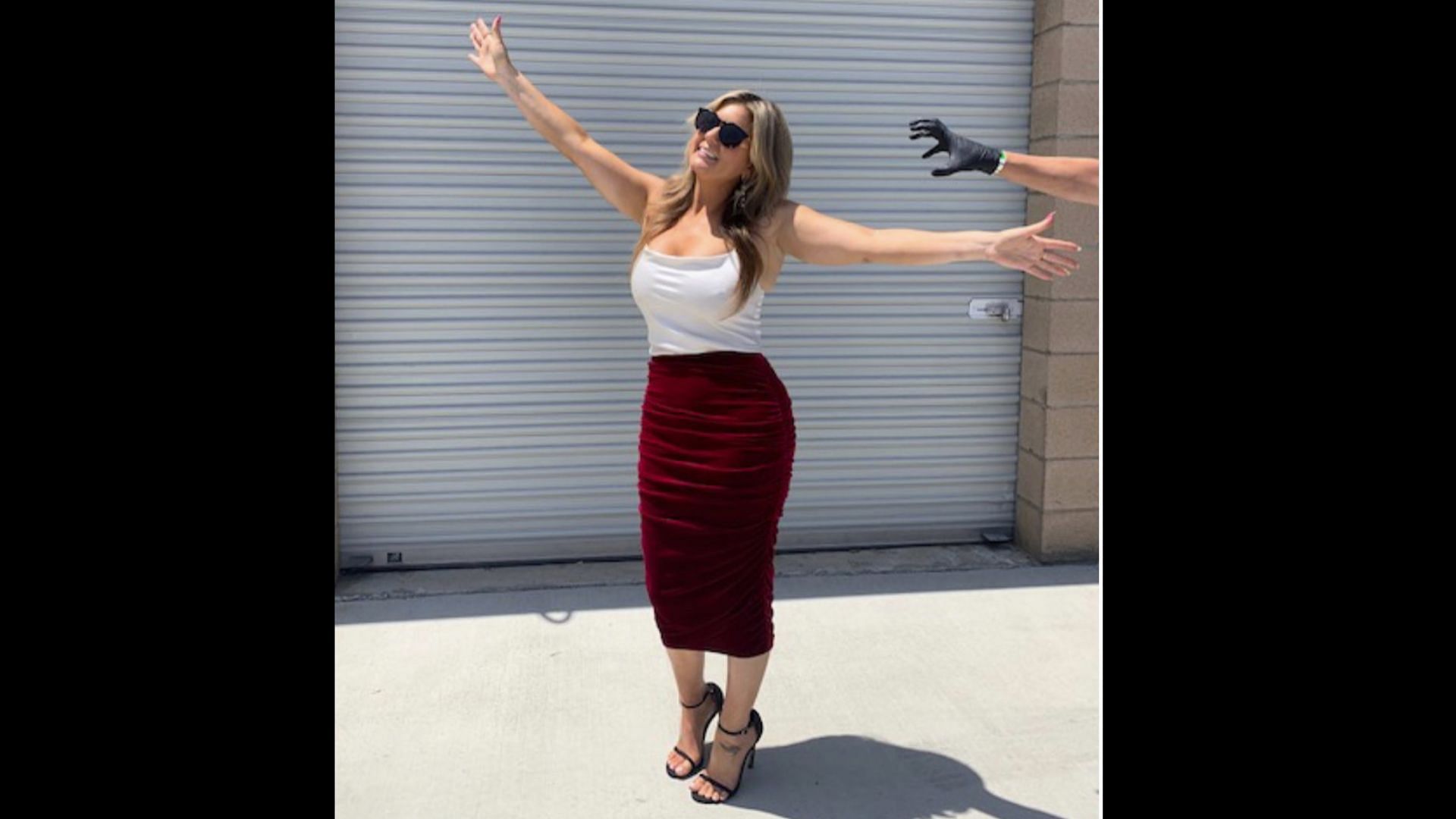Brandi Passente in a bodycon co-ord set (image via Instagram/ @brandipassente)